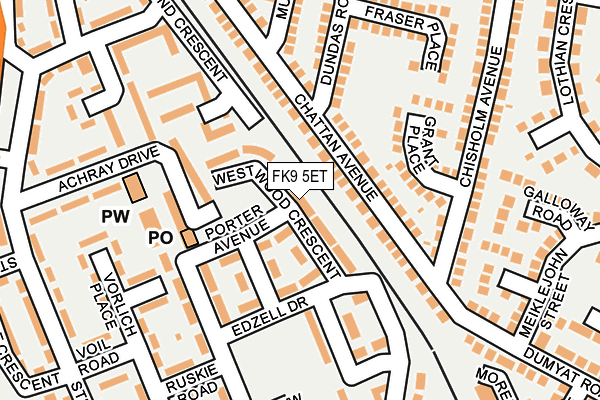 FK9 5ET map - OS OpenMap – Local (Ordnance Survey) FK9 5ET map - OS OpenMap – Local (Ordnance Survey)