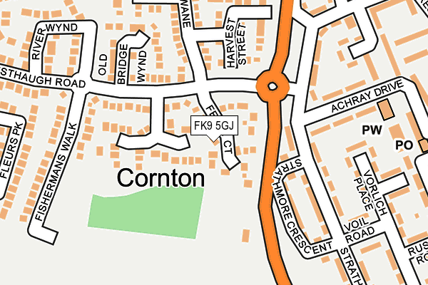 FK9 5GJ map - OS OpenMap – Local (Ordnance Survey)