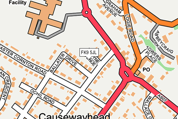 FK9 5JL map - OS OpenMap – Local (Ordnance Survey) FK9 5JL map - OS OpenMap – Local (Ordnance Survey)