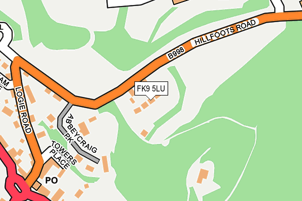 FK9 5LU map - OS OpenMap – Local (Ordnance Survey) FK9 5LU map - OS OpenMap – Local (Ordnance Survey)