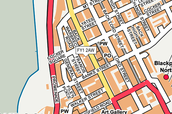 FY1 2AW map - OS OpenMap – Local (Ordnance Survey) FY1 2AW map - OS OpenMap – Local (Ordnance Survey)