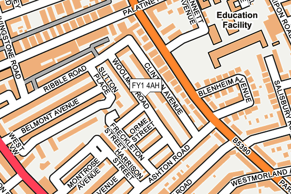 FY1 4AH map - OS OpenMap – Local (Ordnance Survey) FY1 4AH map - OS OpenMap – Local (Ordnance Survey)