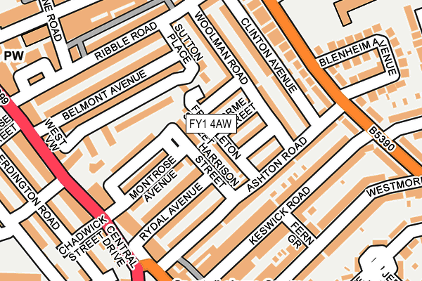FY1 4AW map - OS OpenMap – Local (Ordnance Survey) FY1 4AW map - OS OpenMap – Local (Ordnance Survey)