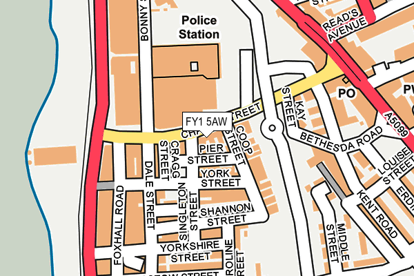 FY1 5AW map - OS OpenMap – Local (Ordnance Survey) FY1 5AW map - OS OpenMap – Local (Ordnance Survey)