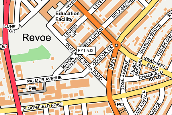 FY1 5JX map - OS OpenMap – Local (Ordnance Survey) FY1 5JX map - OS OpenMap – Local (Ordnance Survey)