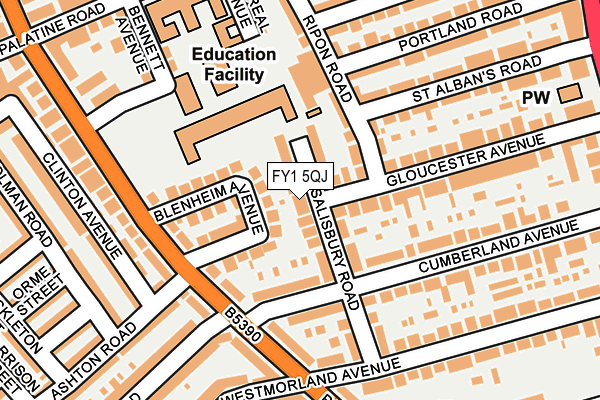 FY1 5QJ map - OS OpenMap – Local (Ordnance Survey) FY1 5QJ map - OS OpenMap – Local (Ordnance Survey)