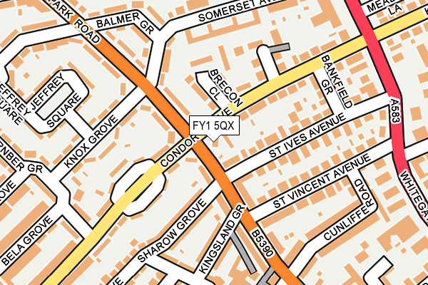 FY1 5QX map - OS OpenMap – Local (Ordnance Survey) FY1 5QX map - OS OpenMap – Local (Ordnance Survey)
