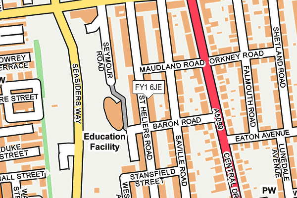FY1 6JE map - OS OpenMap – Local (Ordnance Survey)