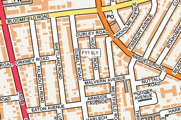 FY1 6LY map - OS OpenMap – Local (Ordnance Survey)