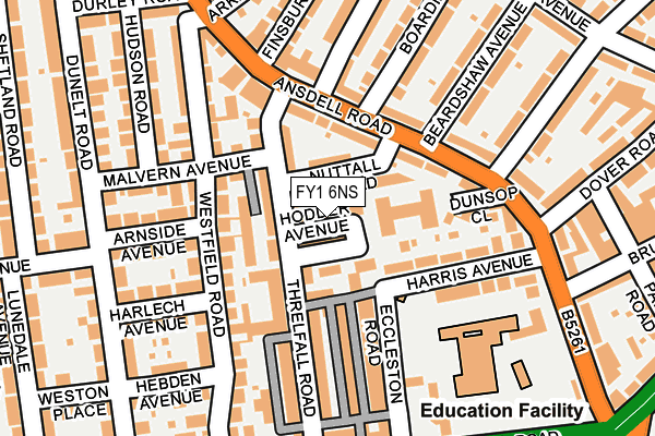 FY1 6NS map - OS OpenMap – Local (Ordnance Survey) FY1 6NS map - OS OpenMap – Local (Ordnance Survey)