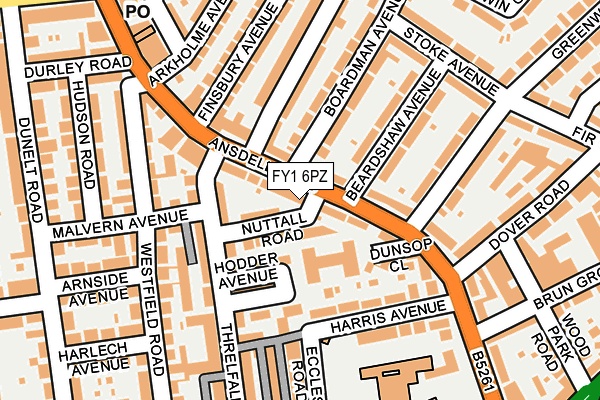 FY1 6PZ map - OS OpenMap – Local (Ordnance Survey) FY1 6PZ map - OS OpenMap – Local (Ordnance Survey)