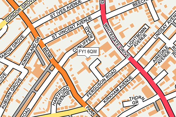 FY1 6QW map - OS OpenMap – Local (Ordnance Survey) FY1 6QW map - OS OpenMap – Local (Ordnance Survey)