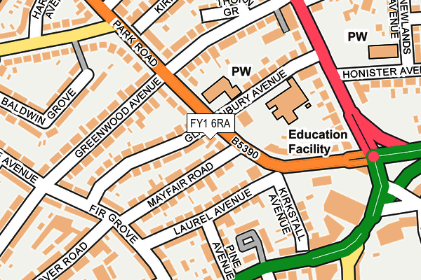 FY1 6RA map - OS OpenMap – Local (Ordnance Survey)
