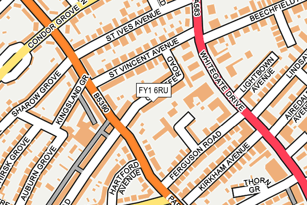 FY1 6RU map - OS OpenMap – Local (Ordnance Survey) FY1 6RU map - OS OpenMap – Local (Ordnance Survey)