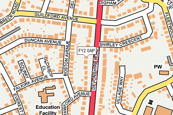 FY2 0AP map - OS OpenMap – Local (Ordnance Survey)