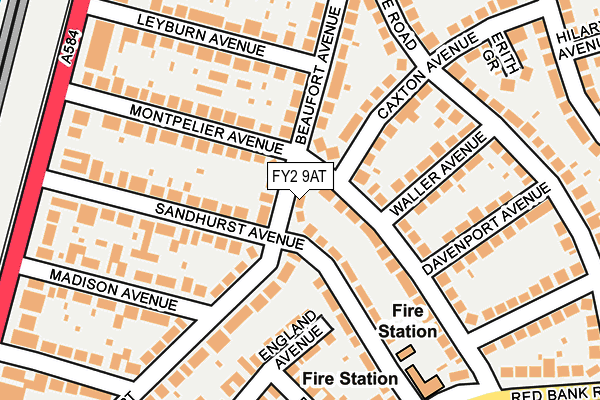 FY2 9AT map - OS OpenMap – Local (Ordnance Survey)