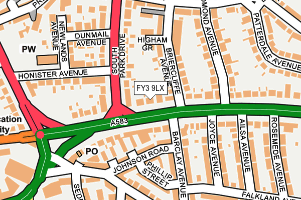 FY3 9LX map - OS OpenMap – Local (Ordnance Survey) FY3 9LX map - OS OpenMap – Local (Ordnance Survey)
