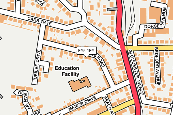 FY5 1EY map - OS OpenMap – Local (Ordnance Survey) FY5 1EY map - OS OpenMap – Local (Ordnance Survey)
