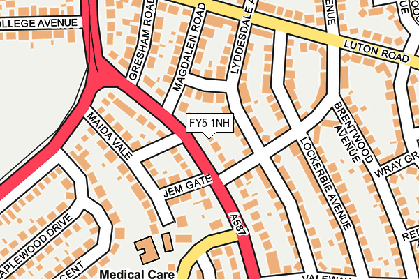 FY5 1NH map - OS OpenMap – Local (Ordnance Survey) FY5 1NH map - OS OpenMap – Local (Ordnance Survey)