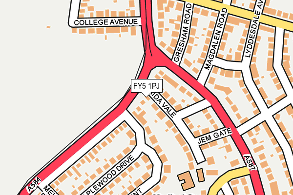 FY5 1PJ map - OS OpenMap – Local (Ordnance Survey) FY5 1PJ map - OS OpenMap – Local (Ordnance Survey)