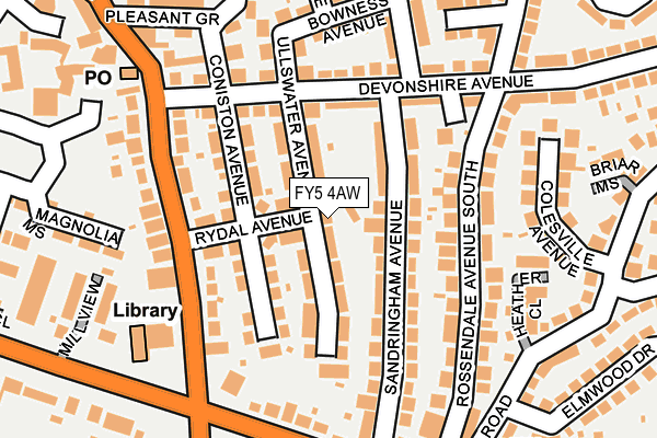 FY5 4AW map - OS OpenMap – Local (Ordnance Survey) FY5 4AW map - OS OpenMap – Local (Ordnance Survey)
