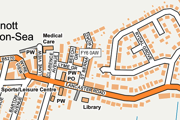 FY6 0AW map - OS OpenMap – Local (Ordnance Survey) FY6 0AW map - OS OpenMap – Local (Ordnance Survey)