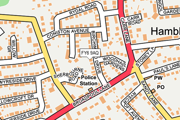 FY6 9AQ map - OS OpenMap – Local (Ordnance Survey) FY6 9AQ map - OS OpenMap – Local (Ordnance Survey)