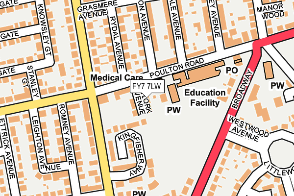 FY7 7LW map - OS OpenMap – Local (Ordnance Survey) FY7 7LW map - OS OpenMap – Local (Ordnance Survey)