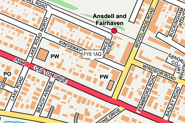 FY8 1AQ map - OS OpenMap – Local (Ordnance Survey) FY8 1AQ map - OS OpenMap – Local (Ordnance Survey)