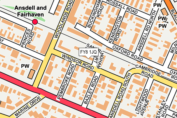 FY8 1JQ map - OS OpenMap – Local (Ordnance Survey) FY8 1JQ map - OS OpenMap – Local (Ordnance Survey)
