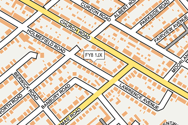 FY8 1JX map - OS OpenMap – Local (Ordnance Survey) FY8 1JX map - OS OpenMap – Local (Ordnance Survey)