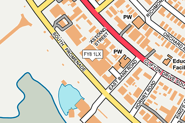 FY8 1LX map - OS OpenMap – Local (Ordnance Survey) FY8 1LX map - OS OpenMap – Local (Ordnance Survey)