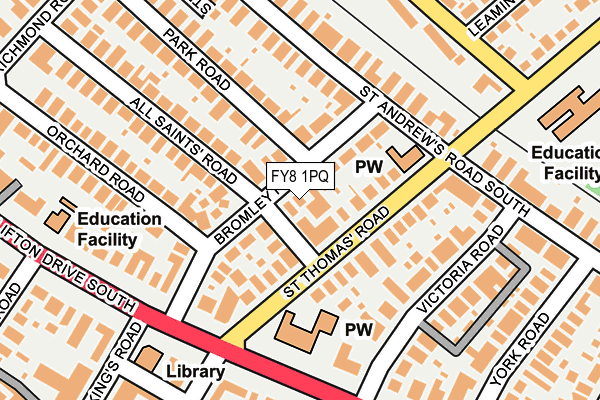 FY8 1PQ map - OS OpenMap – Local (Ordnance Survey) FY8 1PQ map - OS OpenMap – Local (Ordnance Survey)