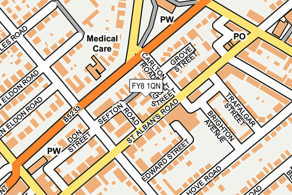 FY8 1QN map - OS OpenMap – Local (Ordnance Survey) FY8 1QN map - OS OpenMap – Local (Ordnance Survey)