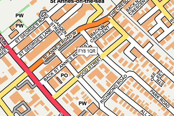 FY8 1QR map - OS OpenMap – Local (Ordnance Survey) FY8 1QR map - OS OpenMap – Local (Ordnance Survey)
