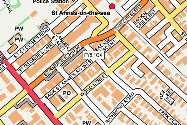 FY8 1QX map - OS OpenMap – Local (Ordnance Survey) FY8 1QX map - OS OpenMap – Local (Ordnance Survey)