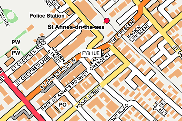 FY8 1UE map - OS OpenMap – Local (Ordnance Survey) FY8 1UE map - OS OpenMap – Local (Ordnance Survey)
