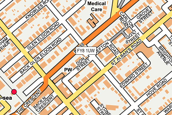 FY8 1UW map - OS OpenMap – Local (Ordnance Survey) FY8 1UW map - OS OpenMap – Local (Ordnance Survey)