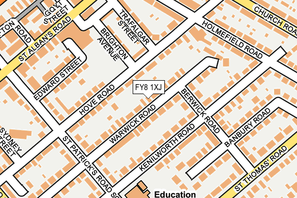 FY8 1XJ map - OS OpenMap – Local (Ordnance Survey) FY8 1XJ map - OS OpenMap – Local (Ordnance Survey)