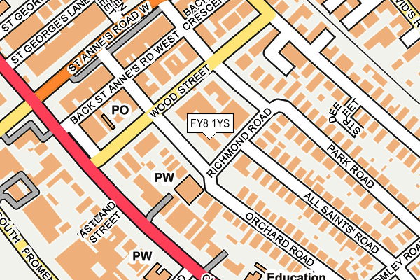 FY8 1YS map - OS OpenMap – Local (Ordnance Survey) FY8 1YS map - OS OpenMap – Local (Ordnance Survey)
