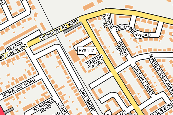 FY8 2JZ map - OS OpenMap – Local (Ordnance Survey) FY8 2JZ map - OS OpenMap – Local (Ordnance Survey)