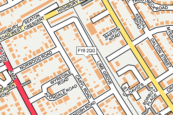FY8 2QG map - OS OpenMap – Local (Ordnance Survey) FY8 2QG map - OS OpenMap – Local (Ordnance Survey)