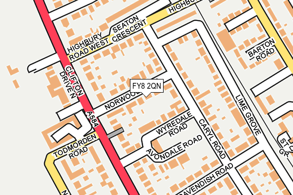 FY8 2QN map - OS OpenMap – Local (Ordnance Survey) FY8 2QN map - OS OpenMap – Local (Ordnance Survey)