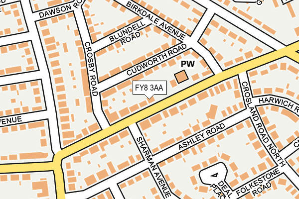 FY8 3AA map - OS OpenMap – Local (Ordnance Survey) FY8 3AA map - OS OpenMap – Local (Ordnance Survey)