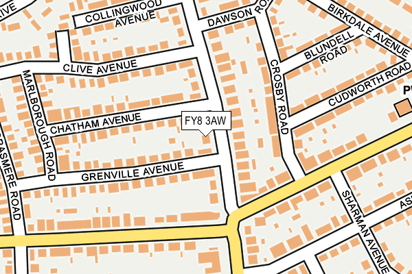 FY8 3AW map - OS OpenMap – Local (Ordnance Survey) FY8 3AW map - OS OpenMap – Local (Ordnance Survey)