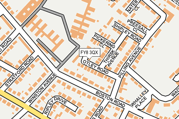 FY8 3QX map - OS OpenMap – Local (Ordnance Survey) FY8 3QX map - OS OpenMap – Local (Ordnance Survey)