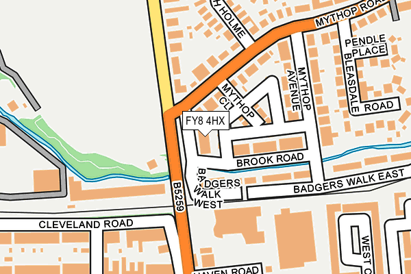 FY8 4HX map - OS OpenMap – Local (Ordnance Survey) FY8 4HX map - OS OpenMap – Local (Ordnance Survey)
