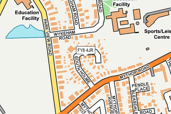 FY8 4JR map - OS OpenMap – Local (Ordnance Survey) FY8 4JR map - OS OpenMap – Local (Ordnance Survey)