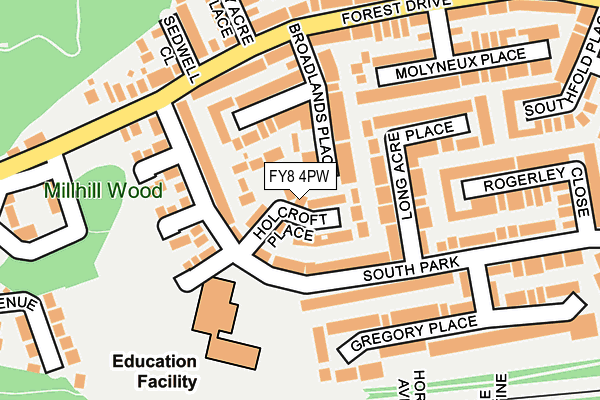 FY8 4PW map - OS OpenMap – Local (Ordnance Survey) FY8 4PW map - OS OpenMap – Local (Ordnance Survey)