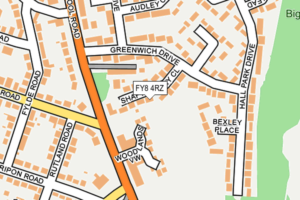 FY8 4RZ map - OS OpenMap – Local (Ordnance Survey) FY8 4RZ map - OS OpenMap – Local (Ordnance Survey)